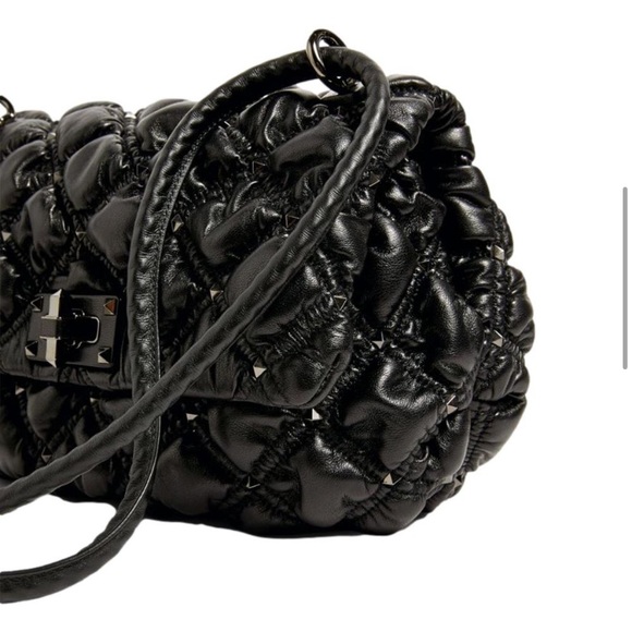GORGEOUS Valentino Garavani Spikeme Black M Studded Leather CrossBd/Shlder Bag - Picture 11 of 13